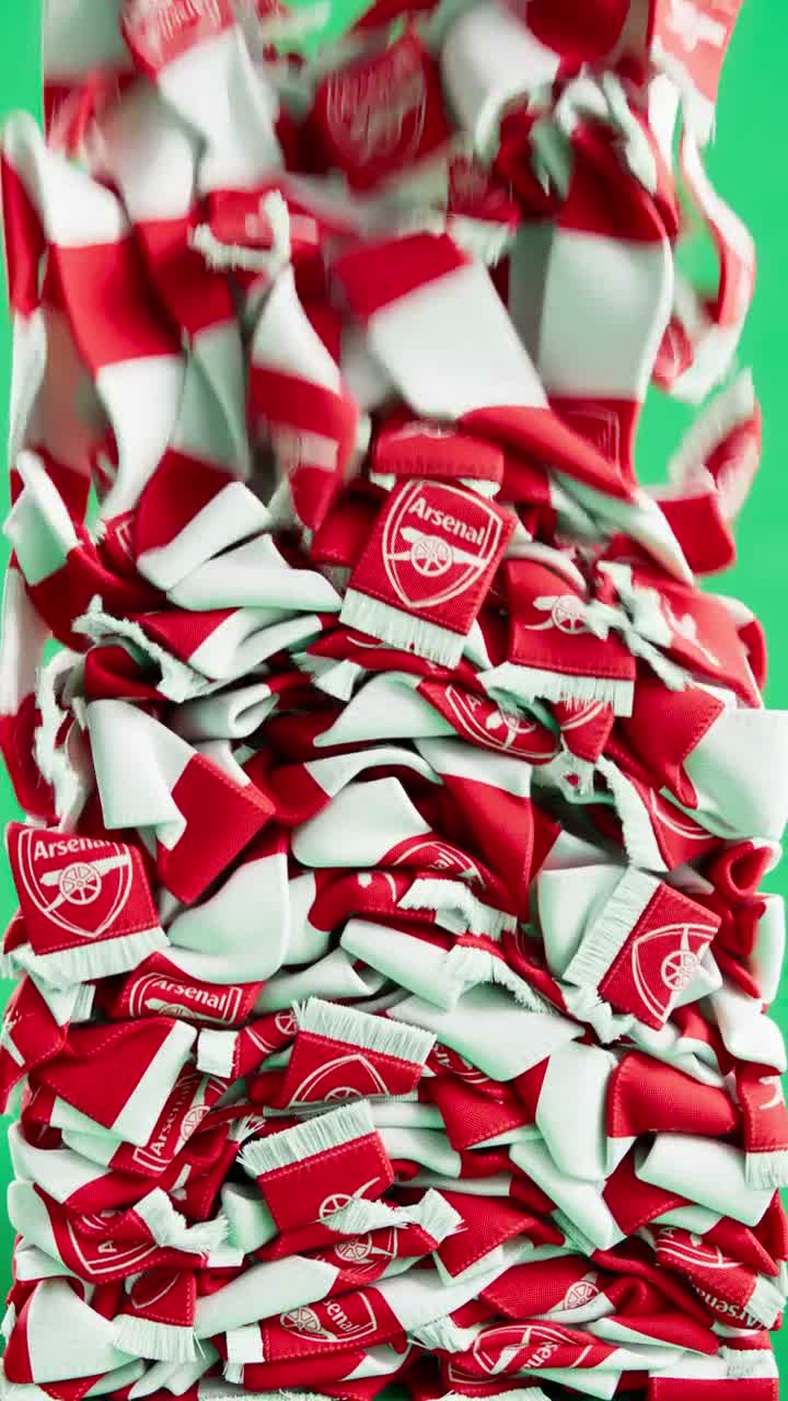 Red and white Arsenal scarves from the Zilch Clean Sheets campaign